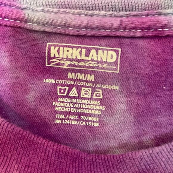 handmade tie dyed unisex tshirt purple gray spiral M - Picture 4 of 5